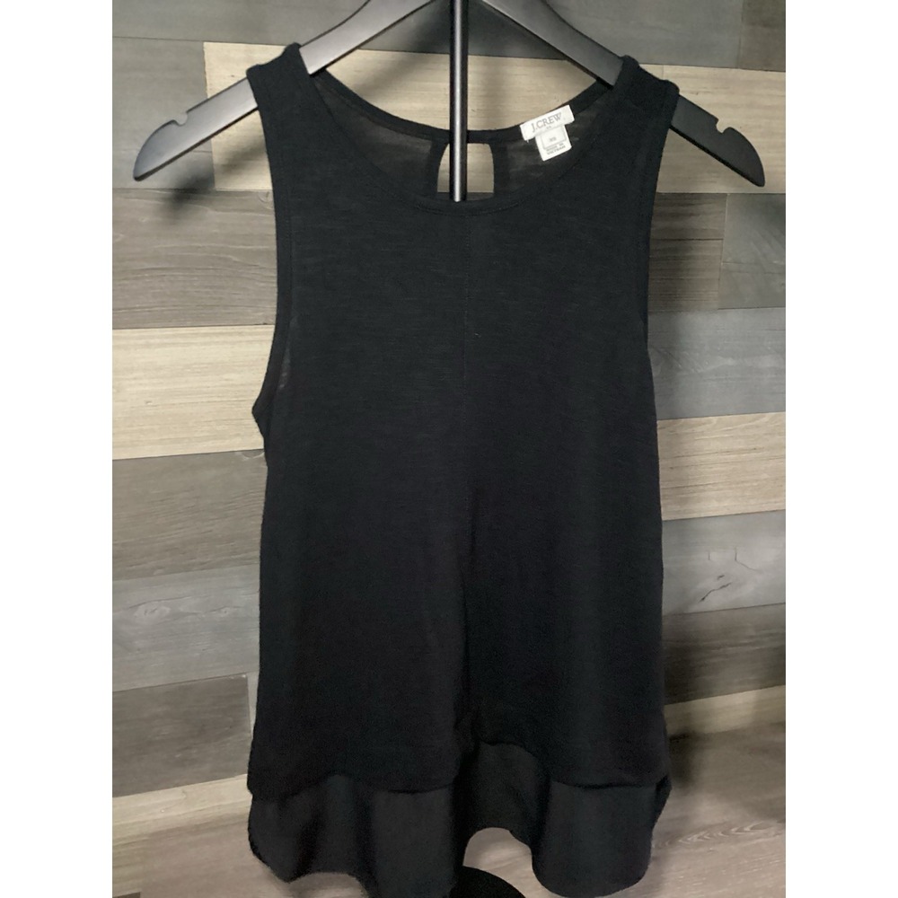 JCrew Black Drapery Sleeveless Tank Top Blouse Womens XS Minimalist